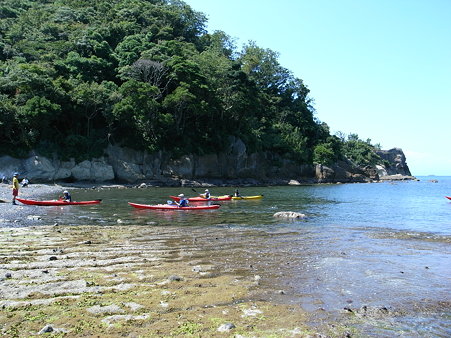 萩谷海岸とシーカヤック