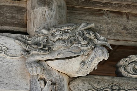 2009.08.12　遠野　かっぱ渕　常堅寺　山門の木鼻-1