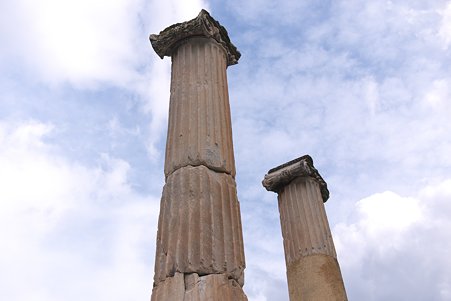 2011.01.23　トルコ　古代都市エフェス　ヴァリウスの浴場入口の柱