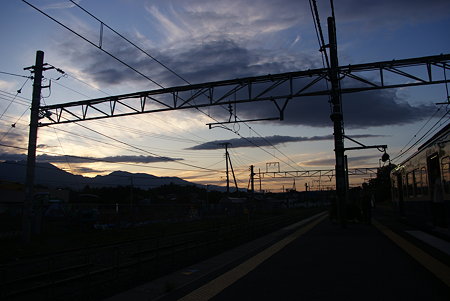 日野春駅の夕景