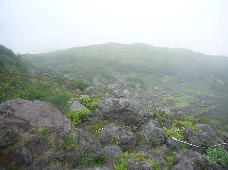 山頂付近の岩場